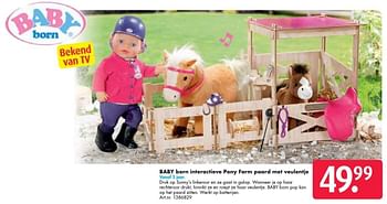 Aanbiedingen Baby born interactieve pony farm paard met veulentje - Baby Born - Geldig van 24/09/2016 tot 07/12/2016 bij Bart Smit