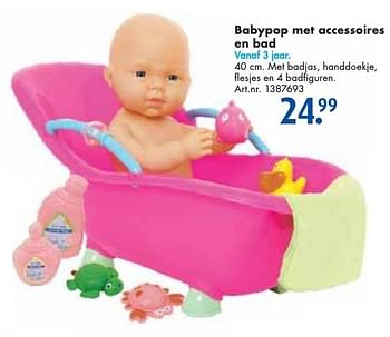 Aanbiedingen Babypop met accessoires en bad - Huismerk - Bart Smit - Geldig van 24/09/2016 tot 07/12/2016 bij Bart Smit