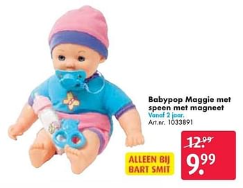 Aanbiedingen Babypop maggie met speen met magneet - Huismerk - Bart Smit - Geldig van 24/09/2016 tot 07/12/2016 bij Bart Smit