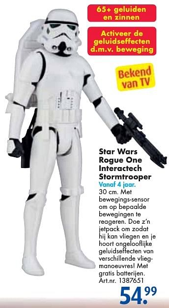 Aanbiedingen Star wars rogue one interactech stormtrooper - Star Wars - Geldig van 24/09/2016 tot 07/12/2016 bij Bart Smit