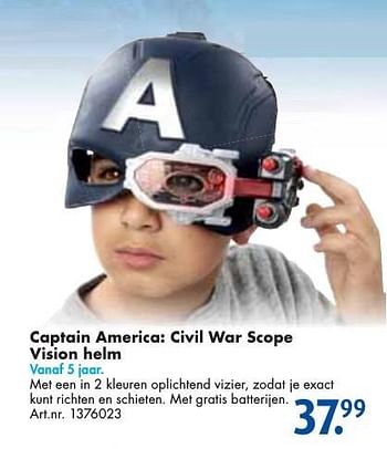 Aanbiedingen Captain america: civil war scope vision helm - Marvel - Geldig van 24/09/2016 tot 07/12/2016 bij Bart Smit