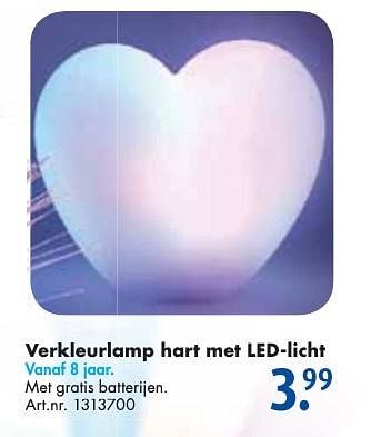 Aanbiedingen Verkleurlamp hart met led-licht - Huismerk - Bart Smit - Geldig van 24/09/2016 tot 07/12/2016 bij Bart Smit