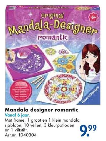 Aanbiedingen Mandala designer romantic - Ravensburger - Geldig van 24/09/2016 tot 07/12/2016 bij Bart Smit