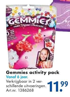 Aanbiedingen Gemmies activity pack - Gemmies - Geldig van 24/09/2016 tot 07/12/2016 bij Bart Smit