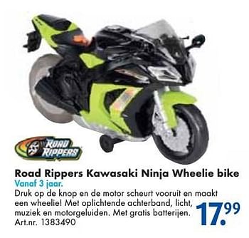 Aanbiedingen Road rippers kawasaki ninja wheelie bike - Road Rippers - Geldig van 24/09/2016 tot 07/12/2016 bij Bart Smit