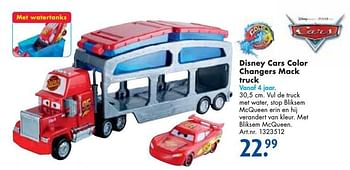 Aanbiedingen Disney cars color changers mack truck - Disney - Geldig van 24/09/2016 tot 07/12/2016 bij Bart Smit