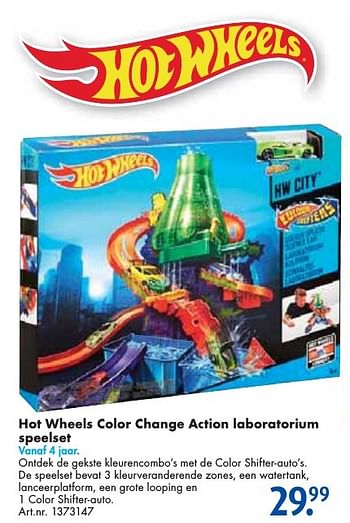 Aanbiedingen Hot wheels color change action laboratorium speelset - Hot Wheels - Geldig van 24/09/2016 tot 07/12/2016 bij Bart Smit