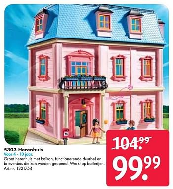 Aanbiedingen Herenhuis - Playmobil - Geldig van 24/09/2016 tot 07/12/2016 bij Bart Smit