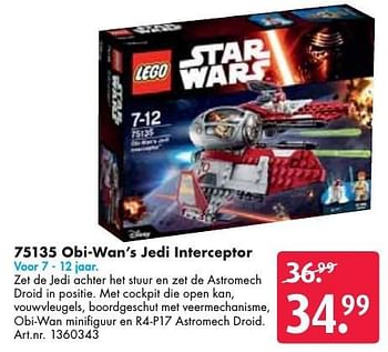 Aanbiedingen Obi-wan`s jedi interceptor - Lego - Geldig van 24/09/2016 tot 07/12/2016 bij Bart Smit