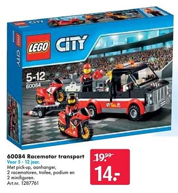 Aanbiedingen Racemotor transport - Lego - Geldig van 24/09/2016 tot 07/12/2016 bij Bart Smit