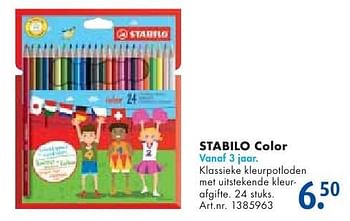 Aanbiedingen Stabilo color - Stabilo - Geldig van 24/09/2016 tot 07/12/2016 bij Bart Smit