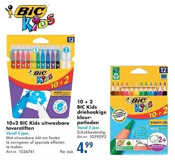 Aanbiedingen 10+2 bic kids uitwasbare toverstiften - BIC - Geldig van 24/09/2016 tot 07/12/2016 bij Bart Smit