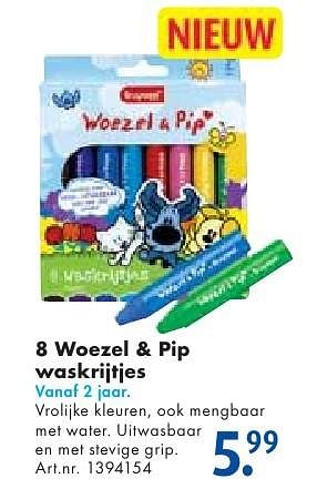 Aanbiedingen 8 woezel + pip waskrijtjes - Bruynzeel - Geldig van 24/09/2016 tot 07/12/2016 bij Bart Smit