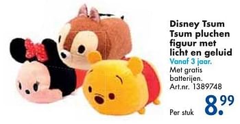 Aanbiedingen Disney tsum tsum pluchen figuur met licht en geluid - Disney - Geldig van 24/09/2016 tot 07/12/2016 bij Bart Smit