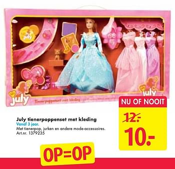 Aanbiedingen July tienerpoppenset met kleding - BFF July - Geldig van 24/09/2016 tot 07/12/2016 bij Bart Smit