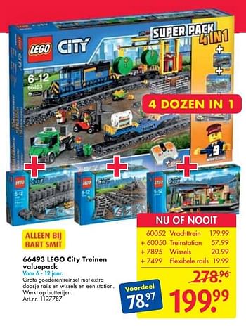 Aanbiedingen 66493 lego city treinen valuepack - Lego - Geldig van 24/09/2016 tot 07/12/2016 bij Bart Smit