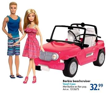 Aanbiedingen Barbie beachcruiser - Mattel - Geldig van 24/09/2016 tot 07/12/2016 bij Bart Smit