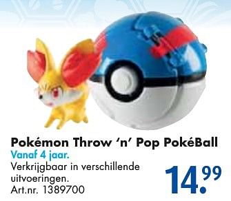 Aanbiedingen Pokémon throw `n` pop pokéball - Pokemon - Geldig van 24/09/2016 tot 07/12/2016 bij Bart Smit