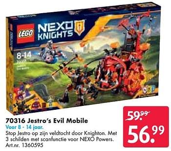 Aanbiedingen Jestro`s evil mobile - Lego - Geldig van 24/09/2016 tot 07/12/2016 bij Bart Smit