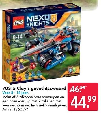 Aanbiedingen Clay`s gevechtszwaard - Lego - Geldig van 24/09/2016 tot 07/12/2016 bij Bart Smit