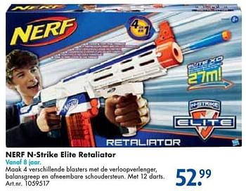 Aanbiedingen Nerf n-strike elite retaliator - Nerf - Geldig van 24/09/2016 tot 07/12/2016 bij Bart Smit