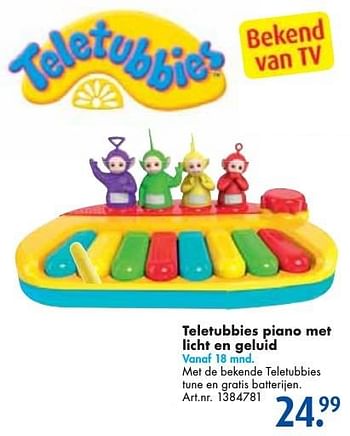 Aanbiedingen Teletubbies piano met licht en geluid - Teletubbies  - Geldig van 24/09/2016 tot 07/12/2016 bij Bart Smit