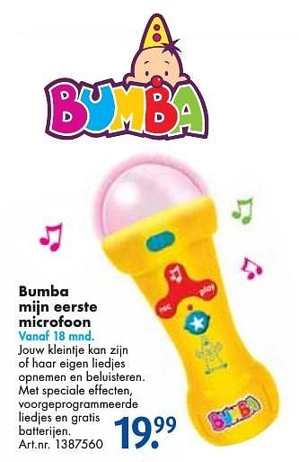 Aanbiedingen Bumba mijn eerste microfoon - Bumba - Geldig van 24/09/2016 tot 07/12/2016 bij Bart Smit