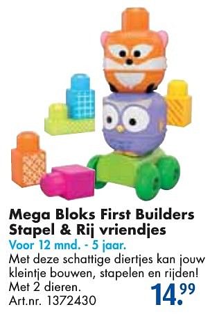 Aanbiedingen Mega bloks first builders stapel + rij vriendjes - Mega Bloks - Geldig van 24/09/2016 tot 07/12/2016 bij Bart Smit