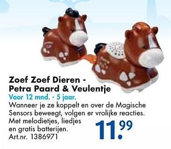 Aanbiedingen Zoef zoef dieren - petra paard + veulentje - Zoef Zoef Dieren - Geldig van 24/09/2016 tot 07/12/2016 bij Bart Smit
