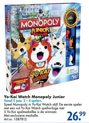 Aanbiedingen Yo-kai watch monopoly junior - Yo-Kai  - Geldig van 24/09/2016 tot 07/12/2016 bij Bart Smit