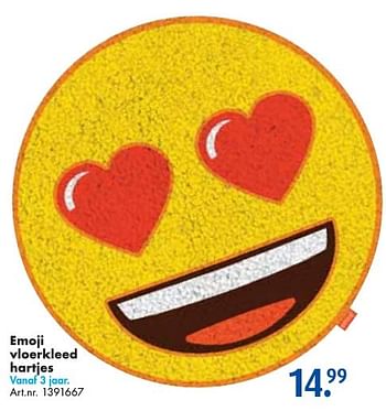 Aanbiedingen Emoji vloerkleed hartjes - Emoji - Geldig van 24/09/2016 tot 07/12/2016 bij Bart Smit