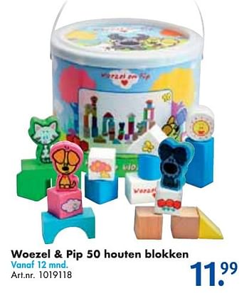Aanbiedingen Woezel + pip 50 houten blokken - Woezel en Pip - Geldig van 24/09/2016 tot 07/12/2016 bij Bart Smit