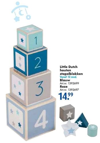 Aanbiedingen Little dutch houten stapelblokken - Little Dutch - Geldig van 24/09/2016 tot 07/12/2016 bij Bart Smit