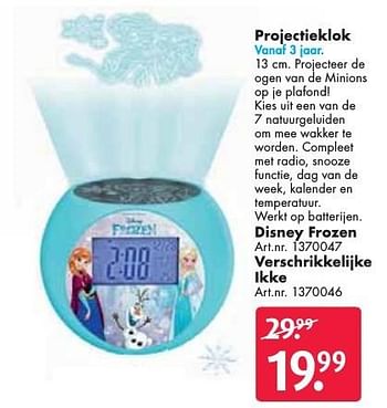 Aanbiedingen Projectieklok disney frozen - Disney  Frozen - Geldig van 24/09/2016 tot 07/12/2016 bij Bart Smit