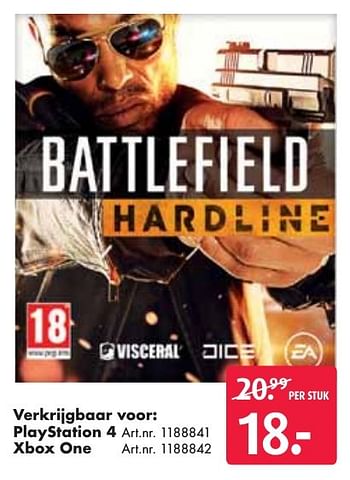 Aanbiedingen Playstation 4 battlefield hardline - Electronic Arts - Geldig van 24/09/2016 tot 07/12/2016 bij Bart Smit