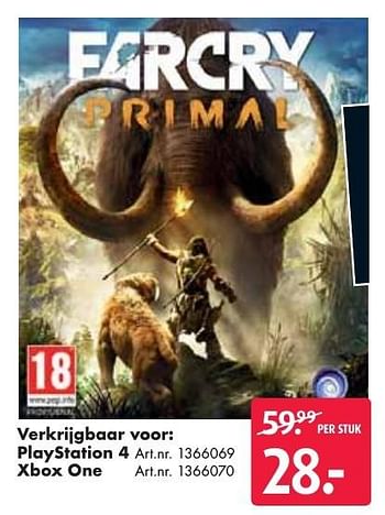 Aanbiedingen Playstation 4 farcry primal - Ubisoft - Geldig van 24/09/2016 tot 07/12/2016 bij Bart Smit