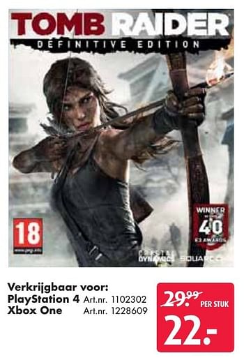 Aanbiedingen Playstation 4 tomb raider - Square Enix - Geldig van 24/09/2016 tot 07/12/2016 bij Bart Smit