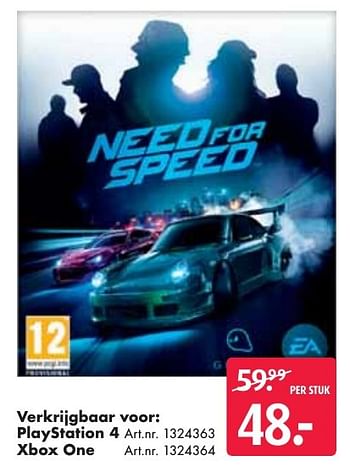 Aanbiedingen Playstation 4 need for speed - Electronic Arts - Geldig van 24/09/2016 tot 07/12/2016 bij Bart Smit