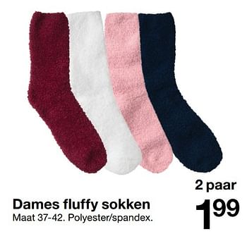 Aanbiedingen Dames fluffy sokken - Huismerk - Zeeman  - Geldig van 29/10/2016 tot 11/11/2016 bij Zeeman