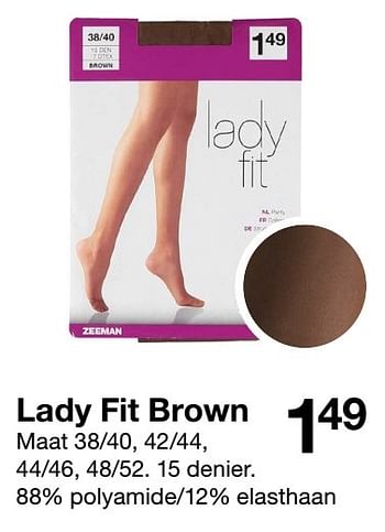 Aanbiedingen Lady fit brown - Lady Fit - Geldig van 29/10/2016 tot 11/11/2016 bij Zeeman