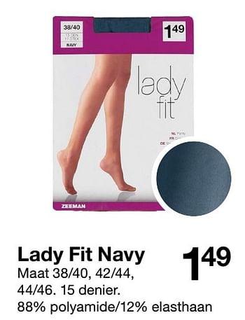 Aanbiedingen Lady fit navy - Lady Fit - Geldig van 29/10/2016 tot 11/11/2016 bij Zeeman