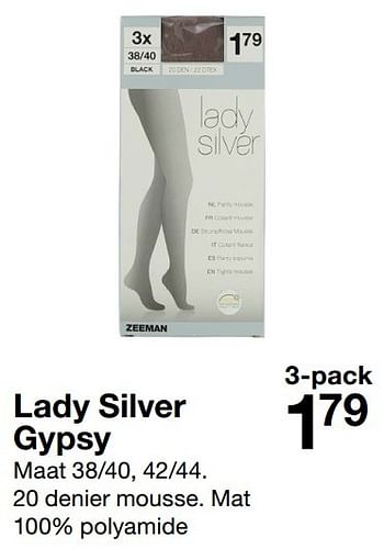 Aanbiedingen Lady silver gypsy - Huismerk - Zeeman  - Geldig van 29/10/2016 tot 11/11/2016 bij Zeeman