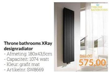 Aanbiedingen Throne bathrooms xray designradiator - Throne Bathrooms - Geldig van 01/11/2016 tot 30/11/2016 bij Sanitairwinkel