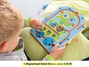 Aanbiedingen Magneetspel robot ron - Haba - Geldig van 27/10/2016 tot 31/12/2016 bij Multi Bazar