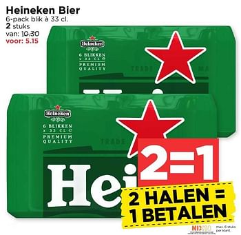 Aanbiedingen Heineken bier - Heineken - Geldig van 30/10/2016 tot 05/11/2016 bij Vomar