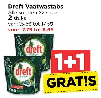 Aanbiedingen Dreft vaatwastabs - Dreft - Geldig van 30/10/2016 tot 05/11/2016 bij Vomar