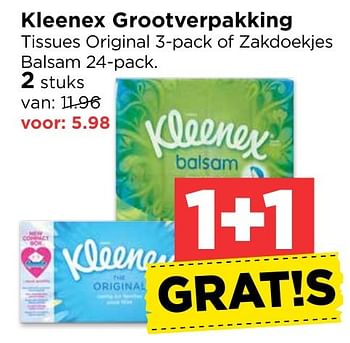 Aanbiedingen Kleenex grootverpakking - Kleenex - Geldig van 30/10/2016 tot 05/11/2016 bij Vomar