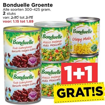 Aanbiedingen Bonduelle groente - Bonduelle - Geldig van 30/10/2016 tot 05/11/2016 bij Vomar
