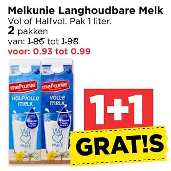 Aanbiedingen Melkunie langhoudbare melk - Melkunie - Geldig van 30/10/2016 tot 05/11/2016 bij Vomar