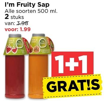 Aanbiedingen I`m fruity sap - I'm fruity - Geldig van 30/10/2016 tot 05/11/2016 bij Vomar